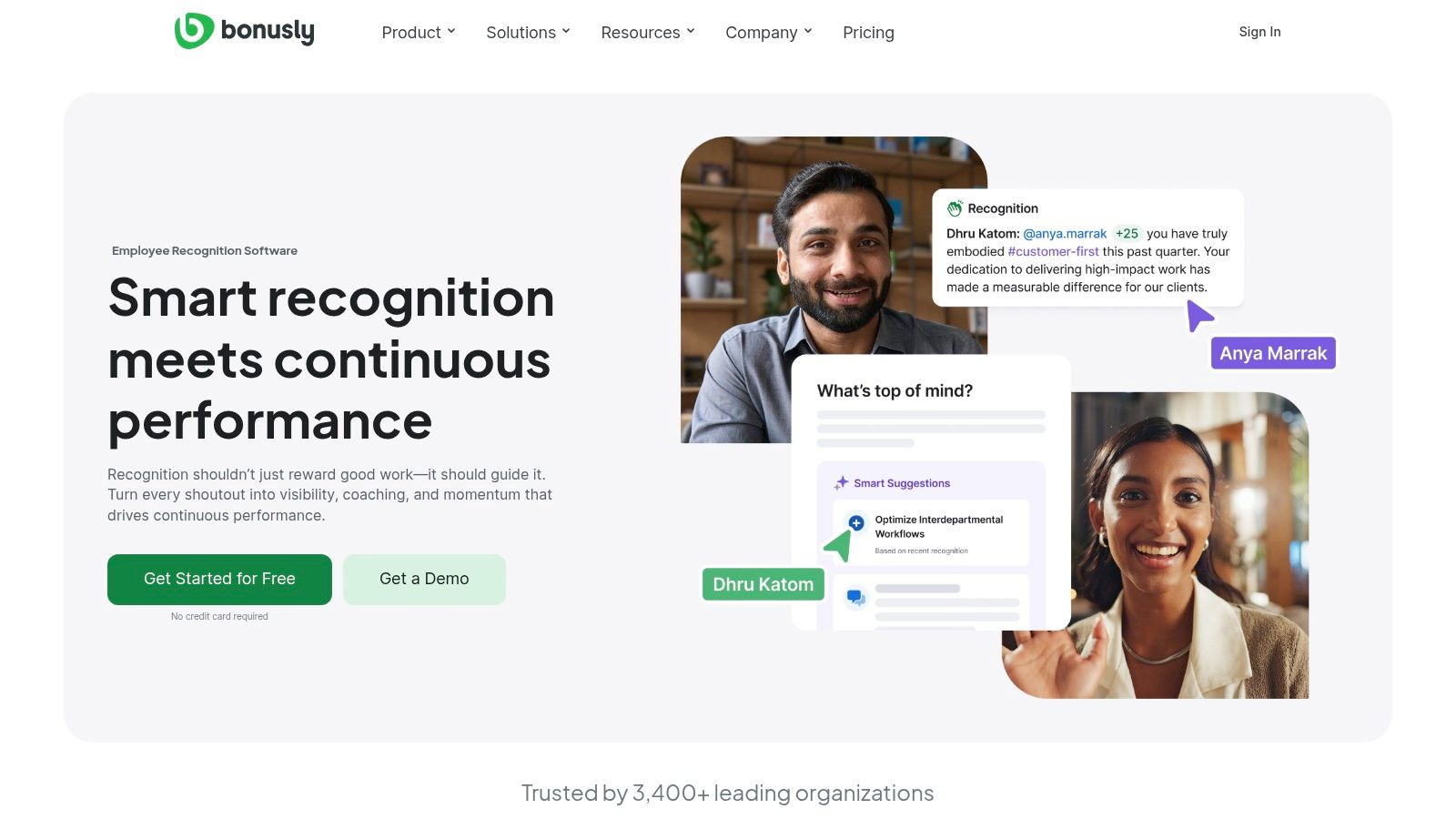 Bonusly's public feed makes employee recognition visible across the organization.