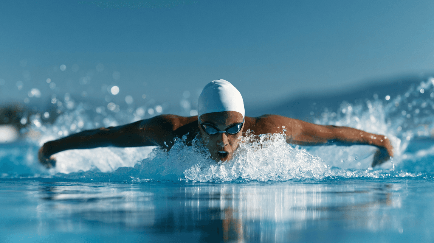 Elite swimmer swimming butterfly