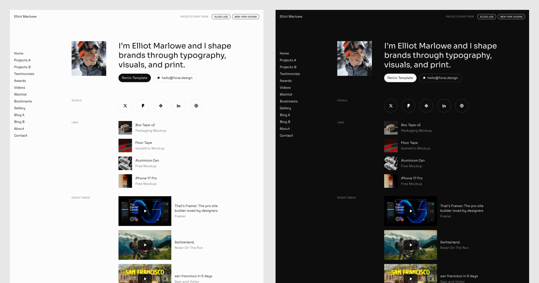Biofolio - Link in Bio & Personal Portfolio Template