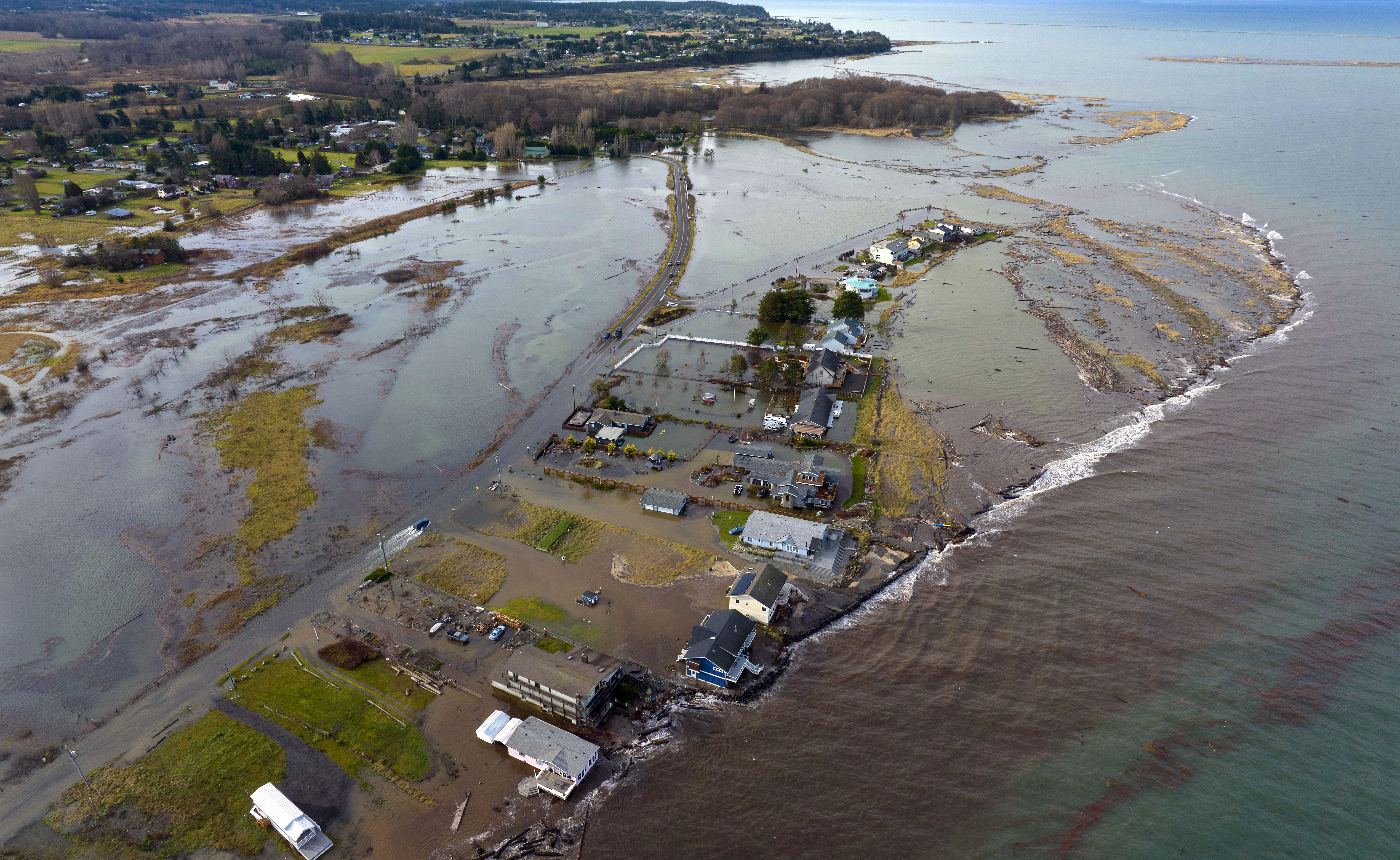 Flooding of the 3 Crabs community, Clallam County from December 2024 [John Gussman]