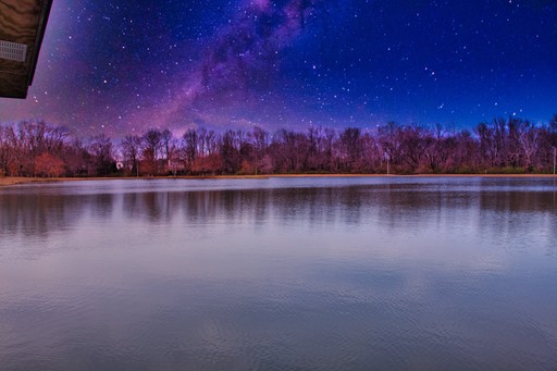 The milky way over some mountains