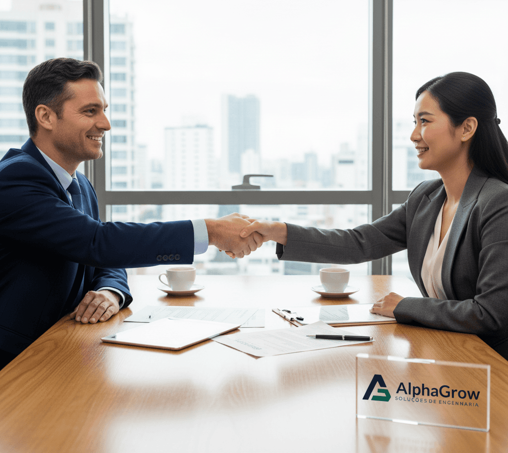 A man and an Woman shaking hands in a deal