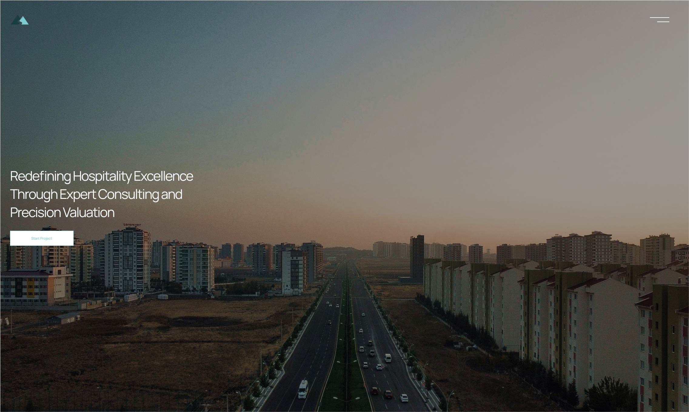 Homepage wireframe seamlessly integrated with a scenic town backdrop