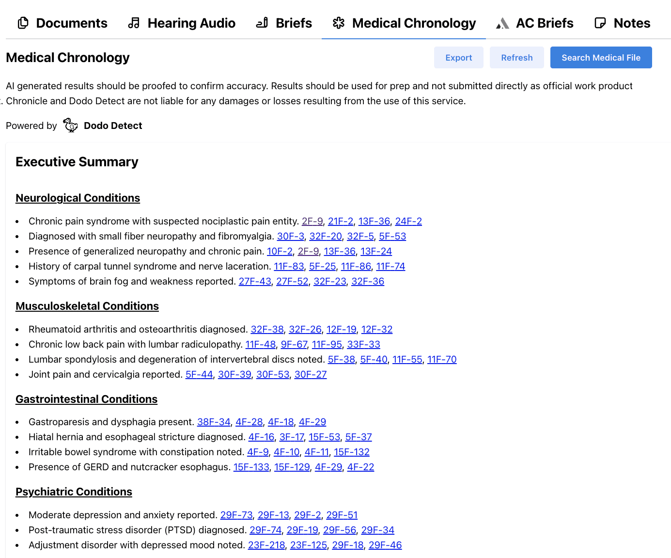 clear medical chronologies for ssd law