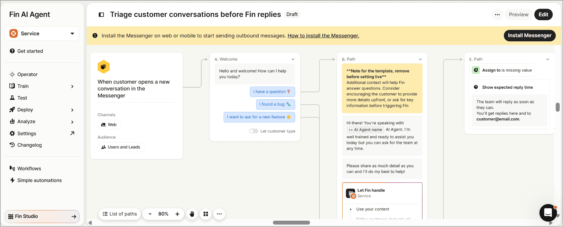 Intercom workflow and automation