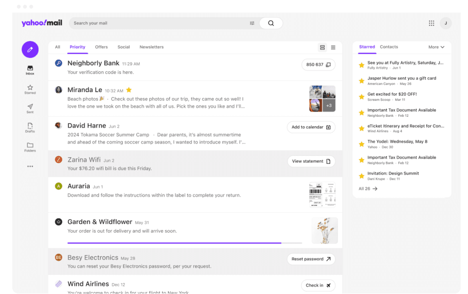 Yahoo mail working space
