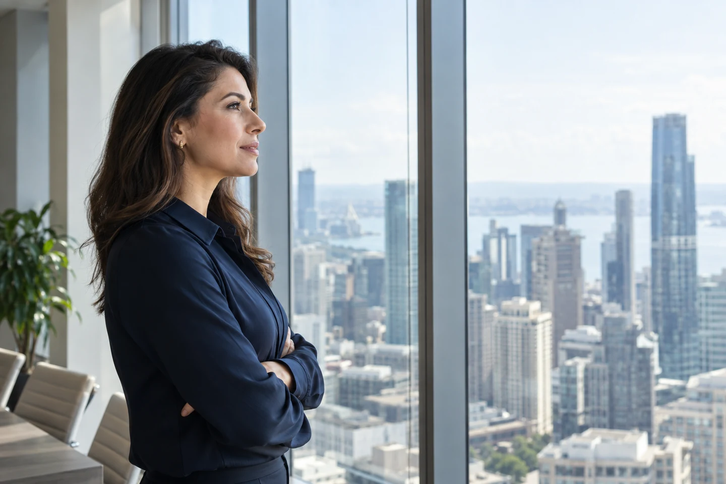 Business leader considering an enterprise requirement in a modern office
