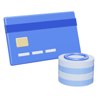 3D bank card and coins icon