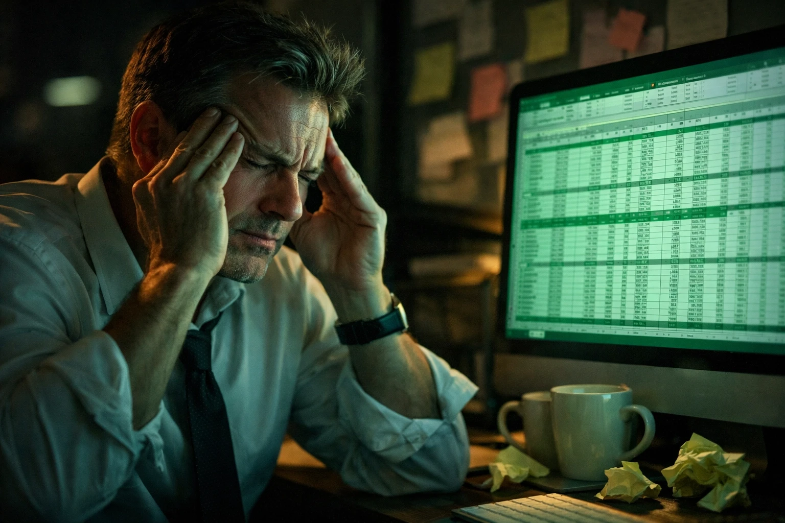 Business owner frustrated with complex spreadsheets needing to replace spreadsheets with custom software.