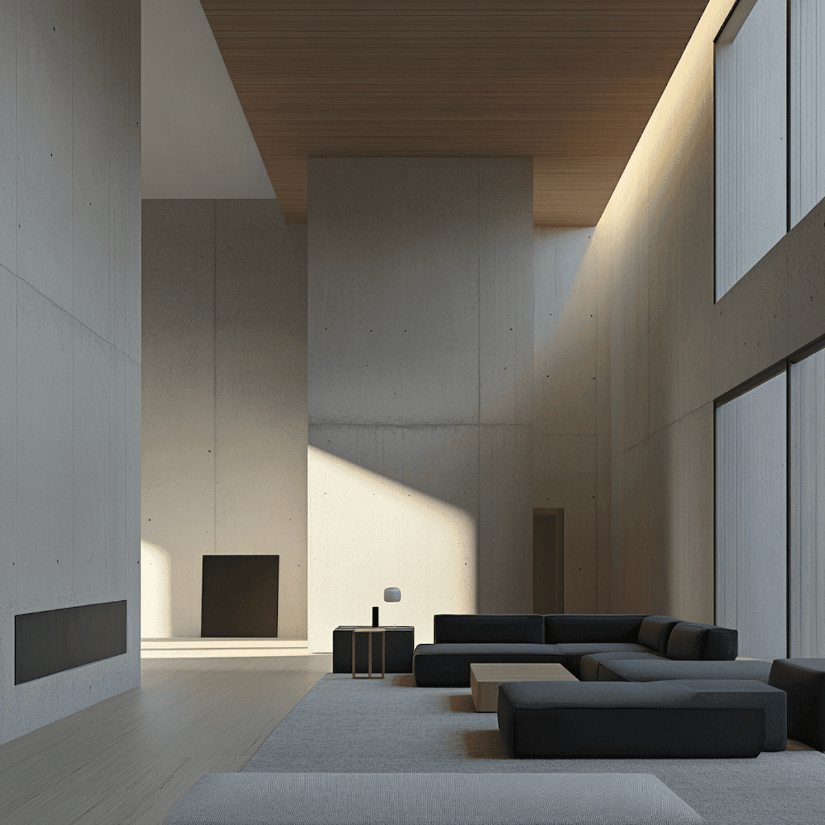 A modern living room with natural lightening