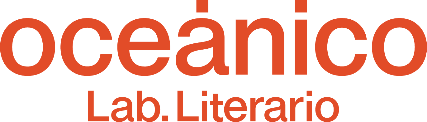 Oceánico Lab Literario logo in orange.