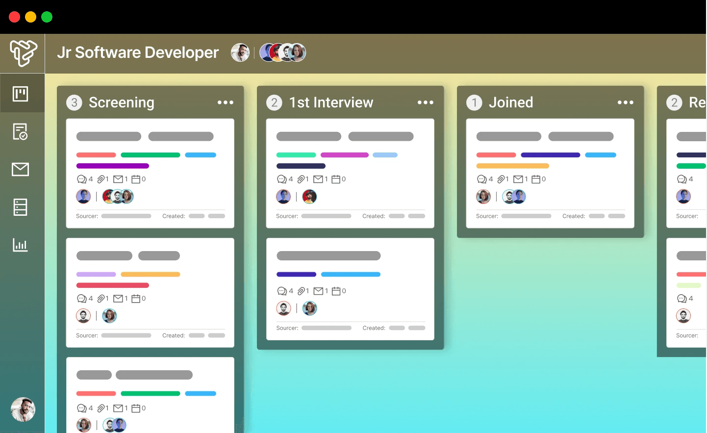 Tacitbase's Applicant tracking system dashboard