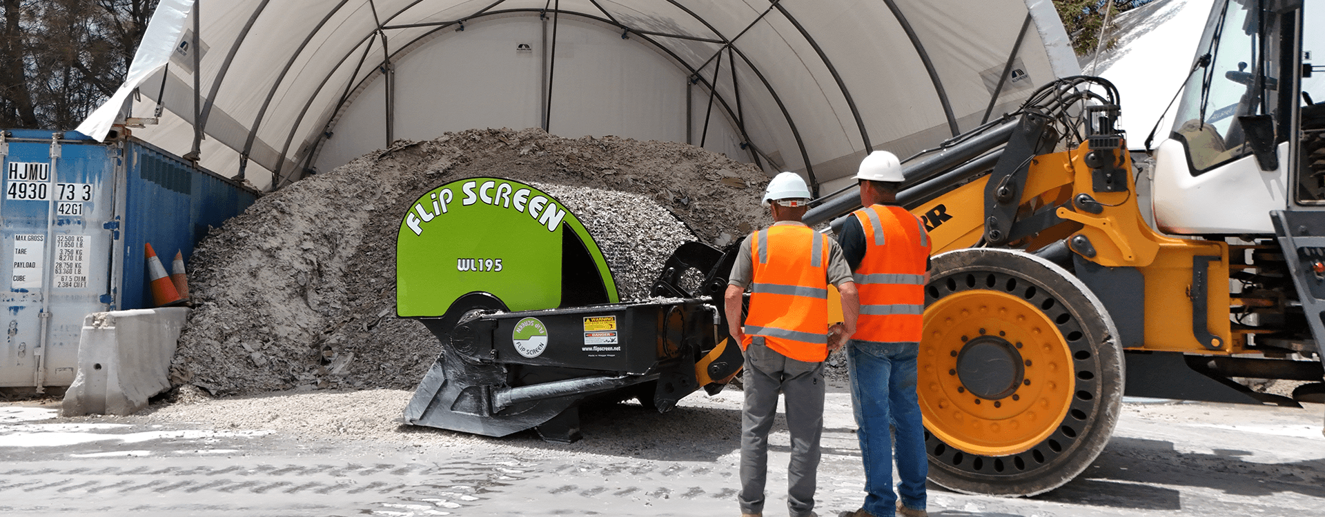 FlipScreen Attachment  on a Loader