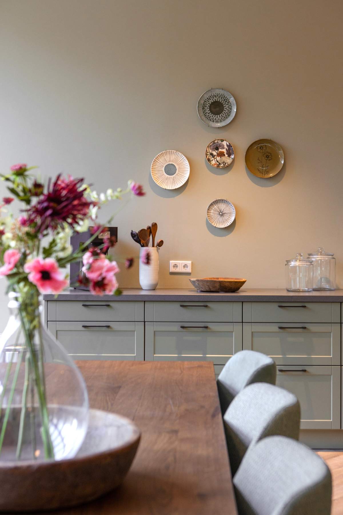 woonkeuken zacht groen 