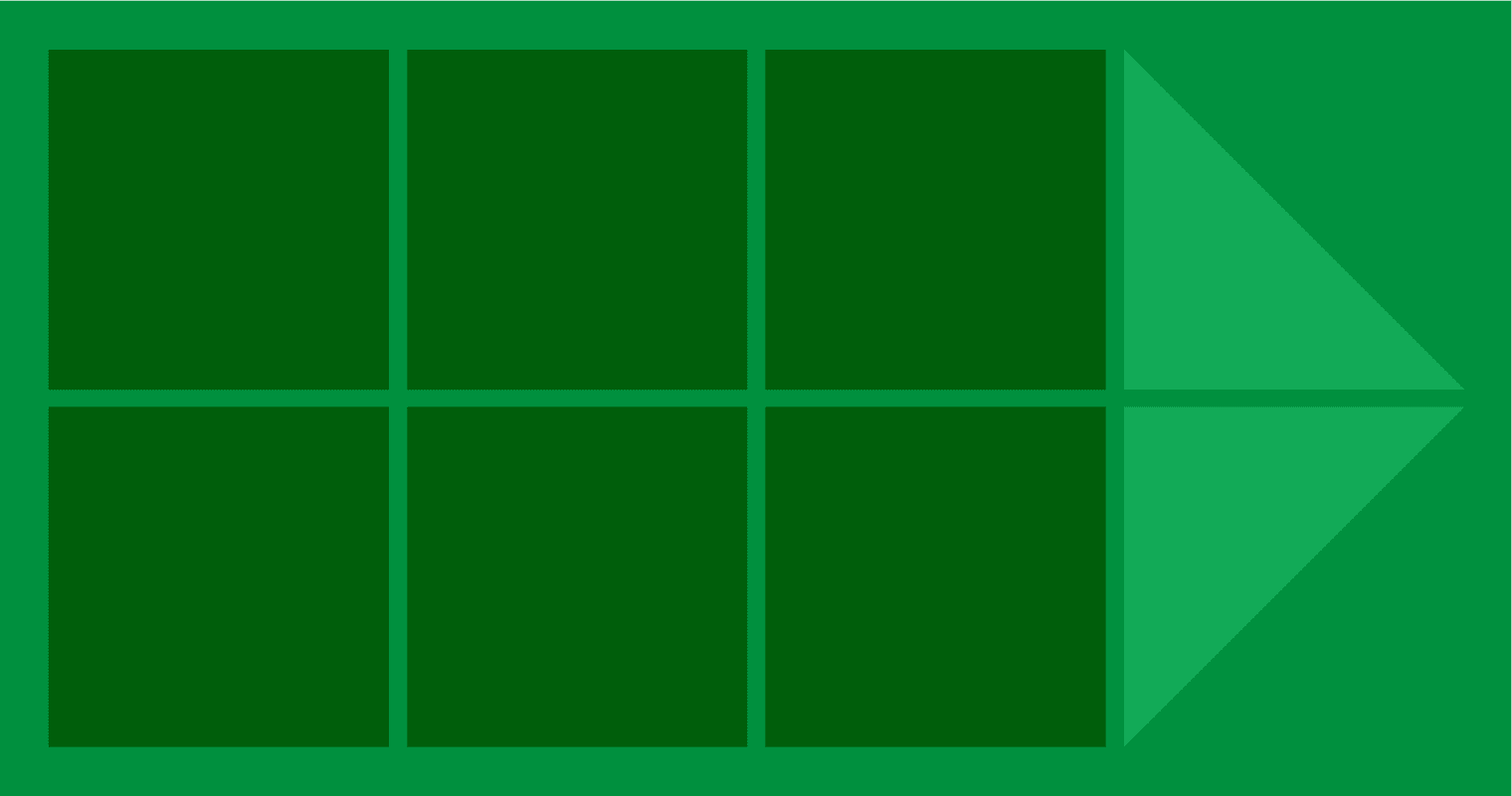 Illustration of green squares with a triangle, representing structured learning and progress