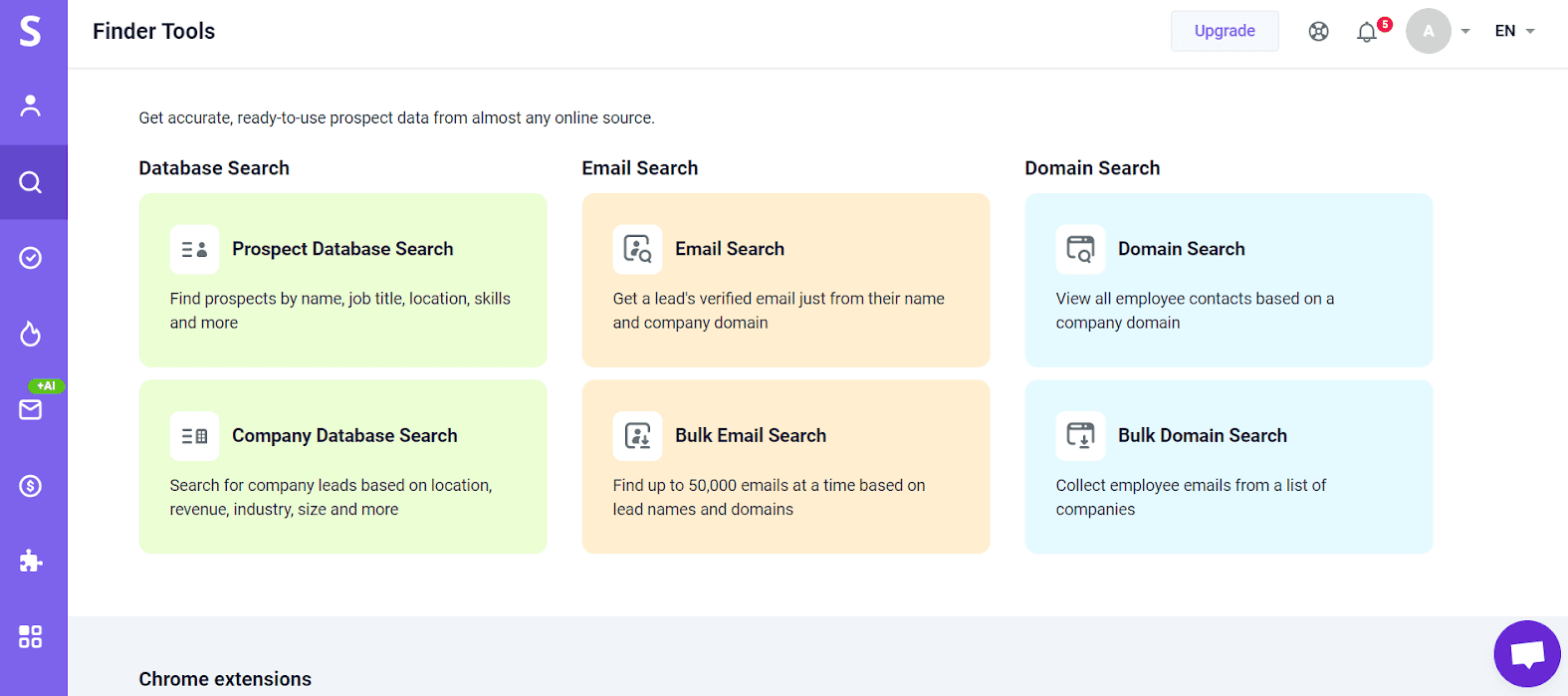 Snov.io Email Finding Features