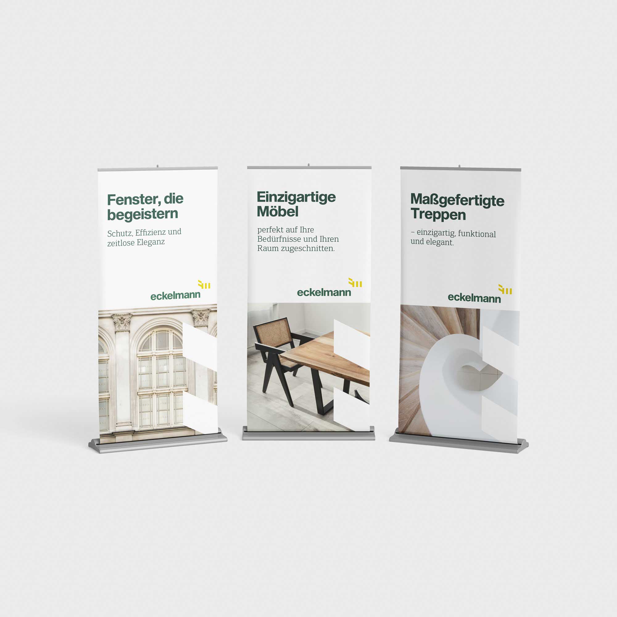 Gestaltete RollUps Baustellenschild im Corporate Design – robust, gut sichtbar, markenkonform