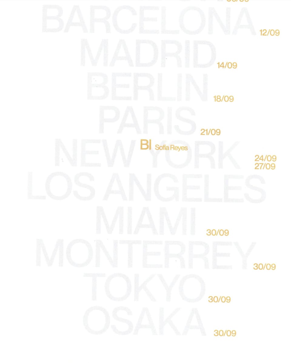 Text layout design with big typography in gray and yellow.