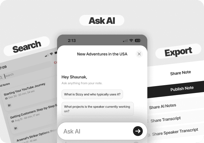 You want stored notes, summaries, exports, and search
