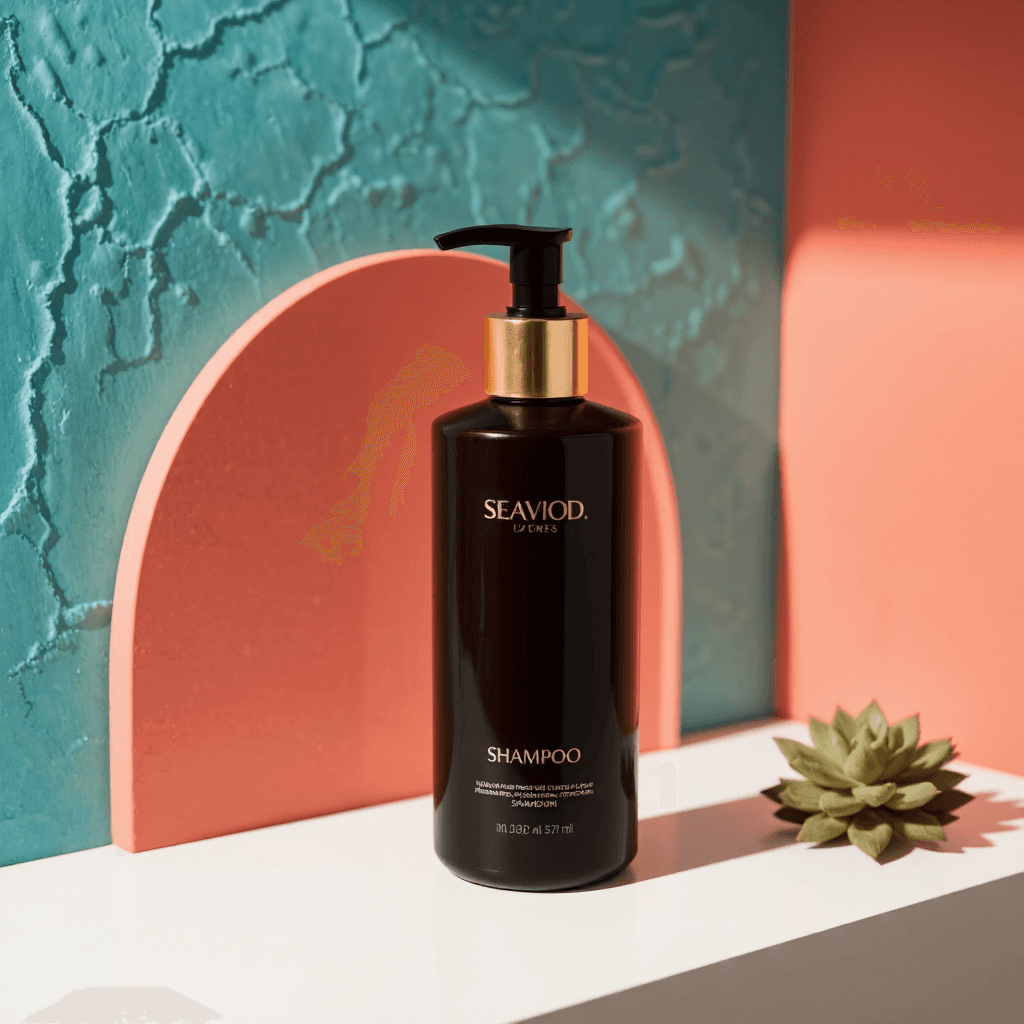 product photography of a bottle of shampoo