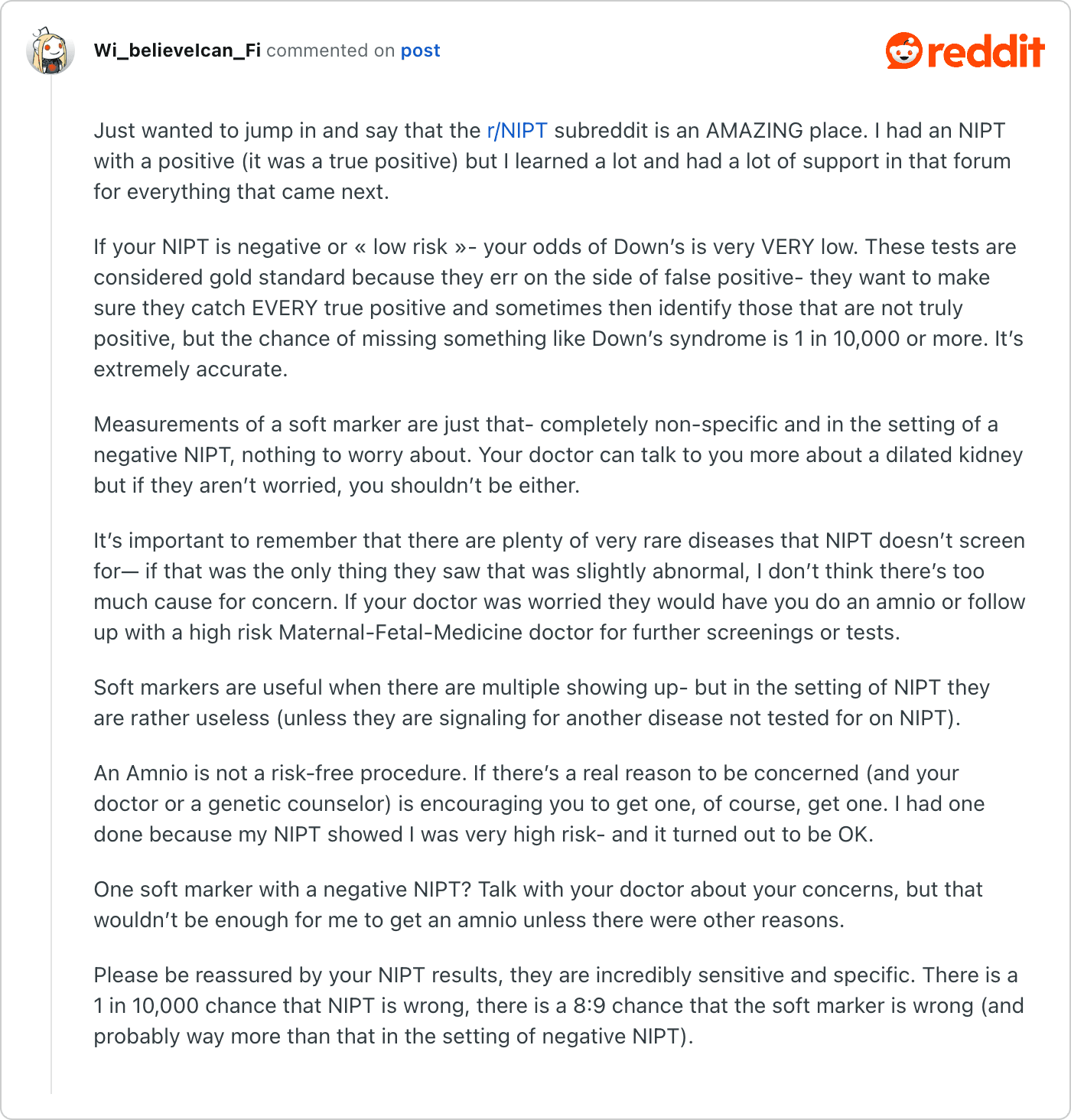 Post on Reddit