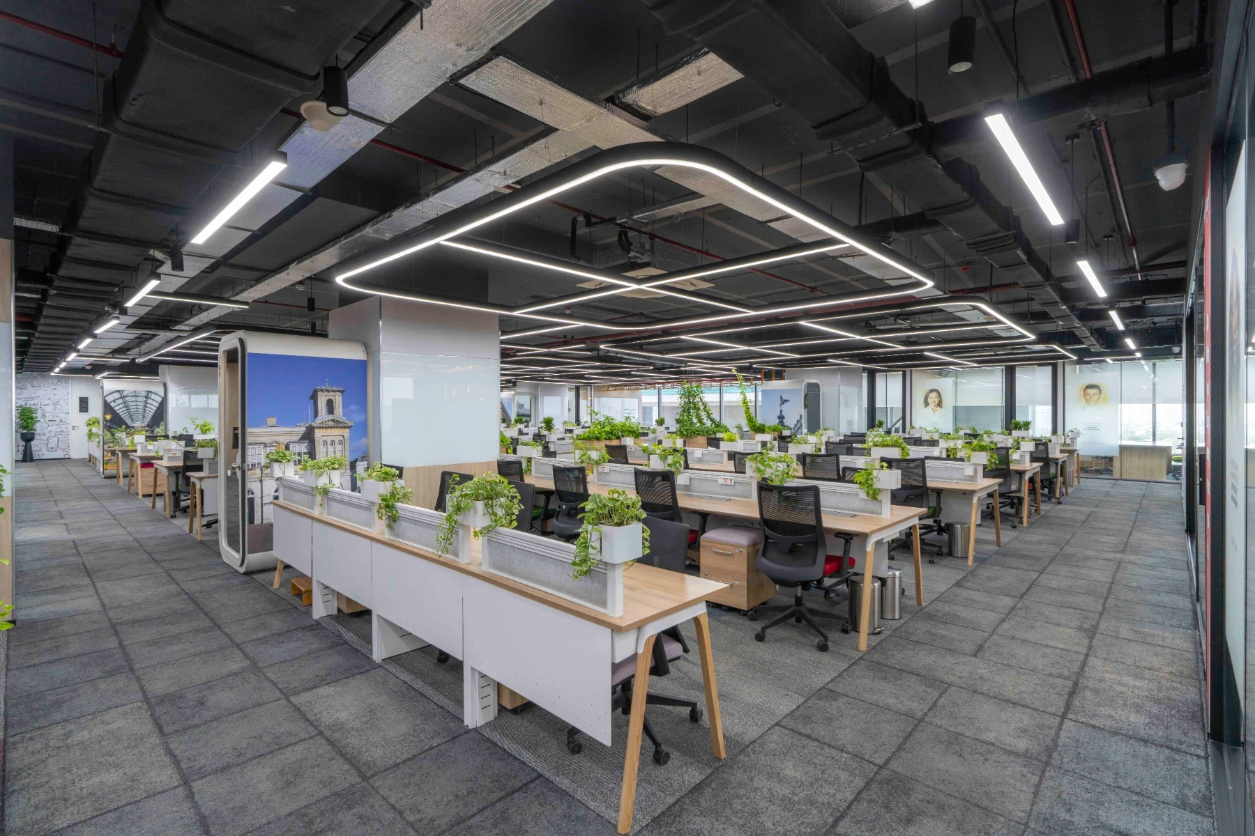 Coworking space cokarma cafteria area