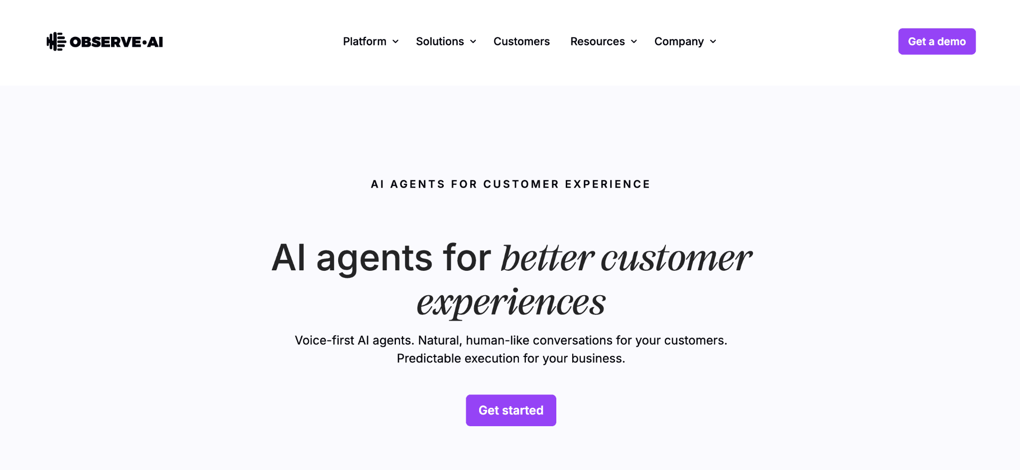 observe ai homepage