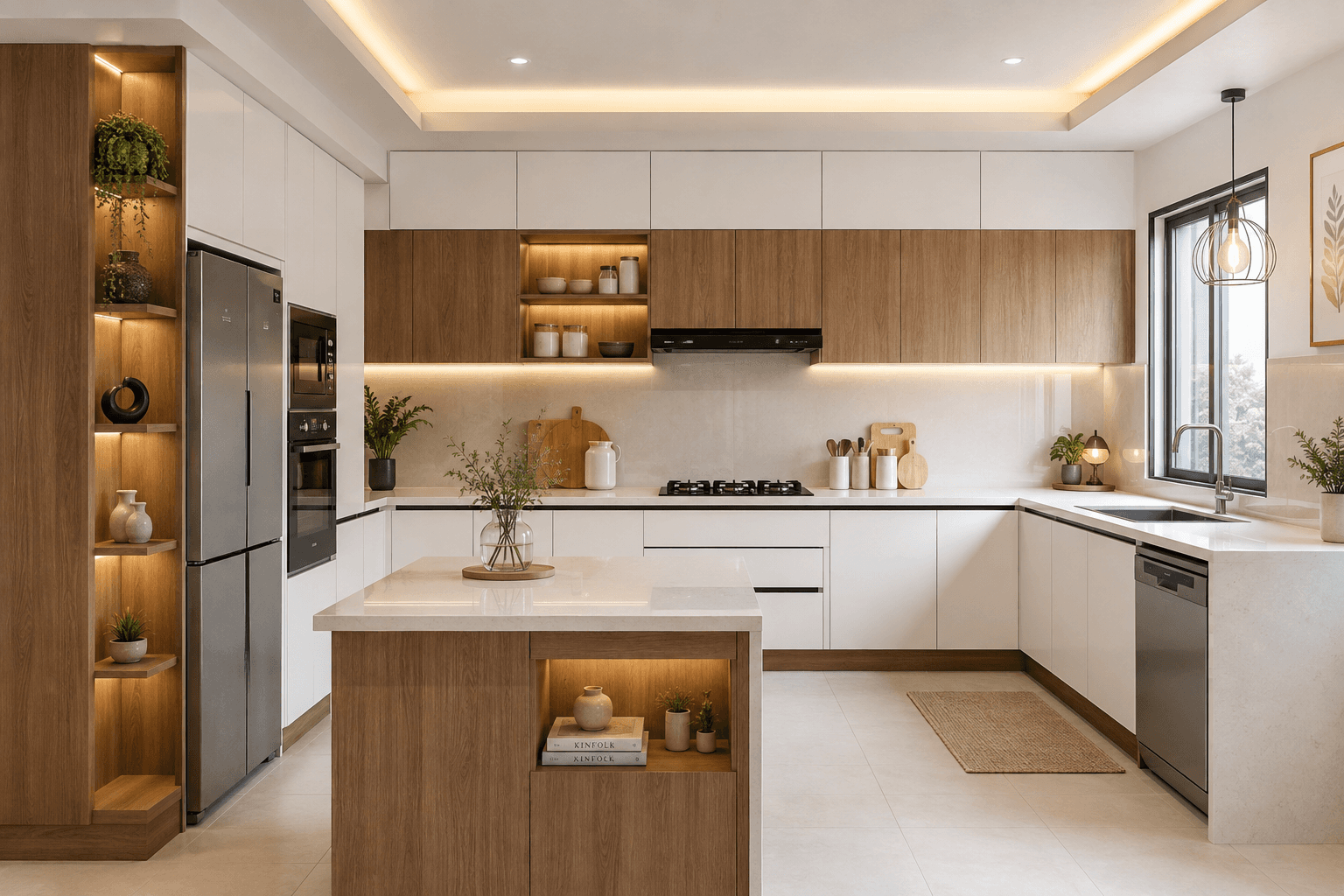 White and Wooden Laminate