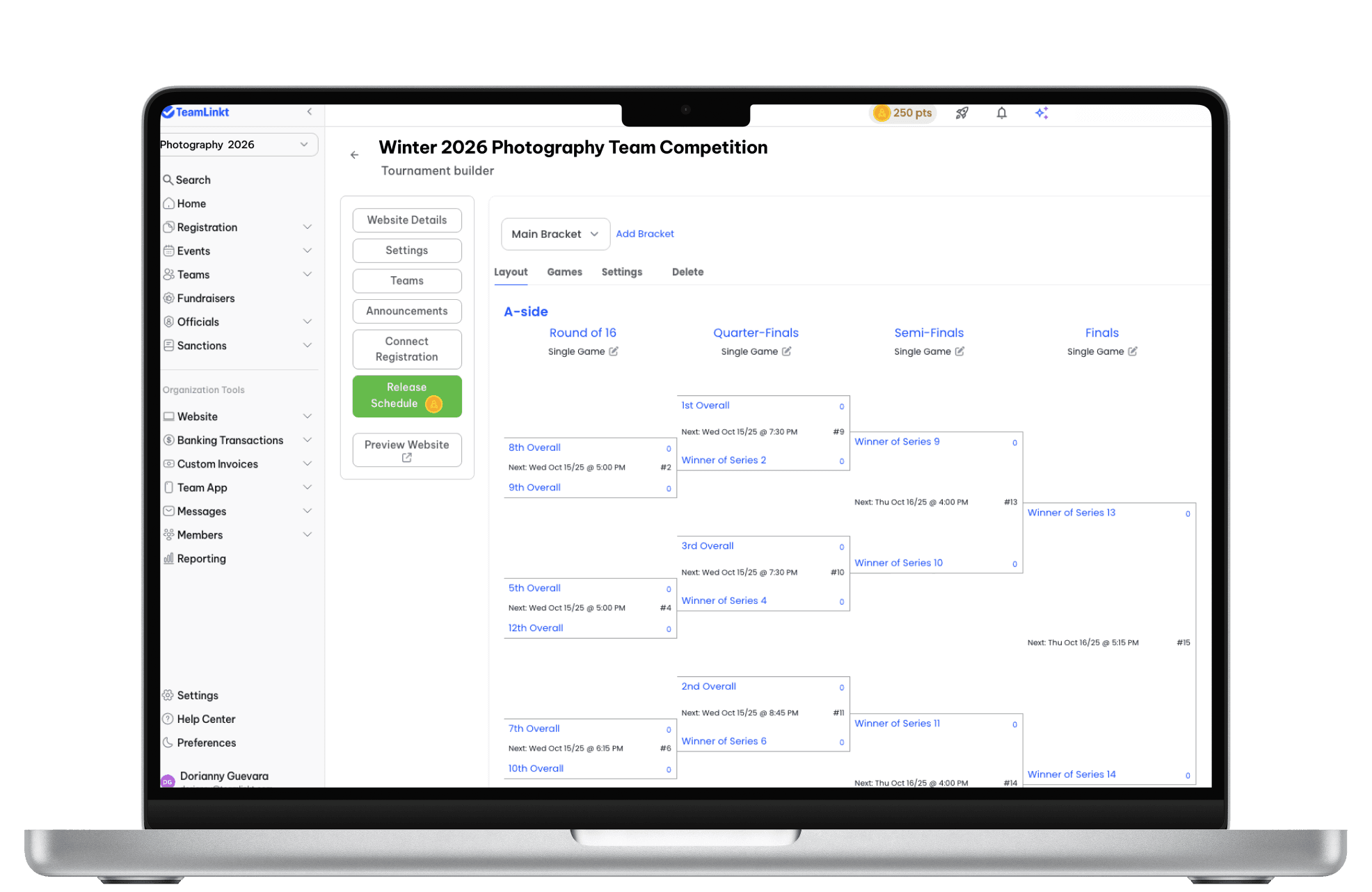 Dance Schedule TeamLinkt's Tournament Tool