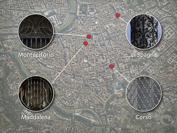 via archhitectural patterns on map