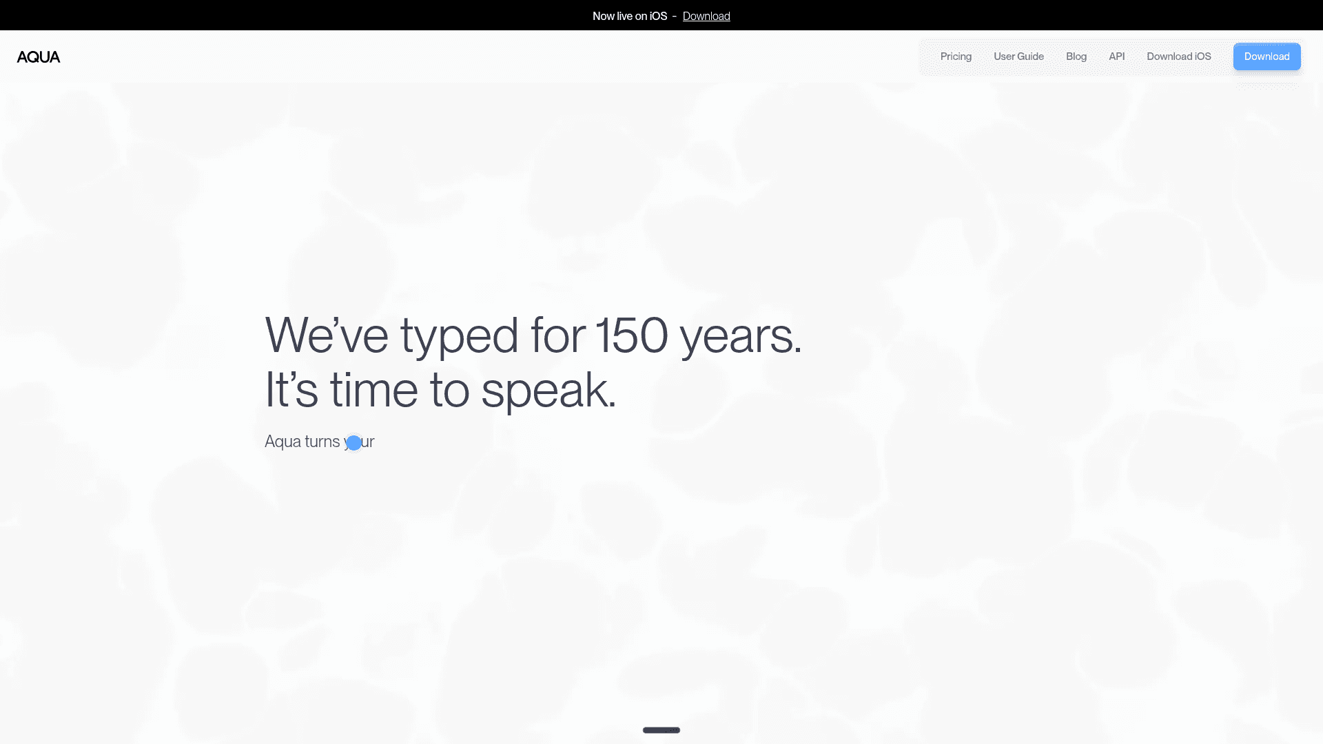 Screenshot of https://aquavoice.com/
