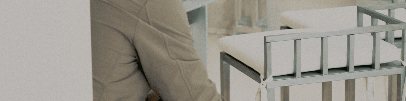 A studio space showcasing large window and contemporary design elements