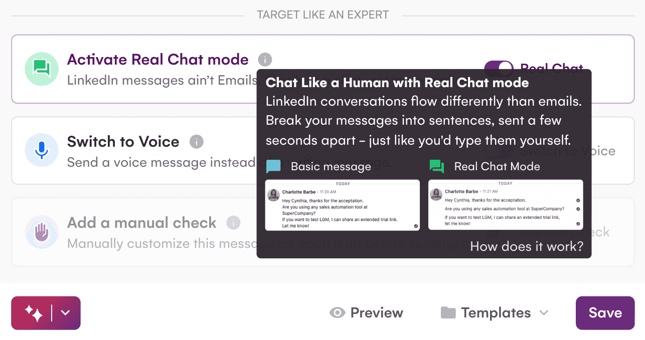 La Growth Machine Review - real chat mode