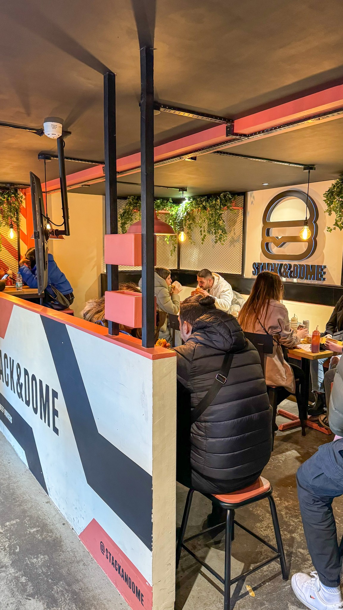 An image of the Stack & Dome interior with customers eating