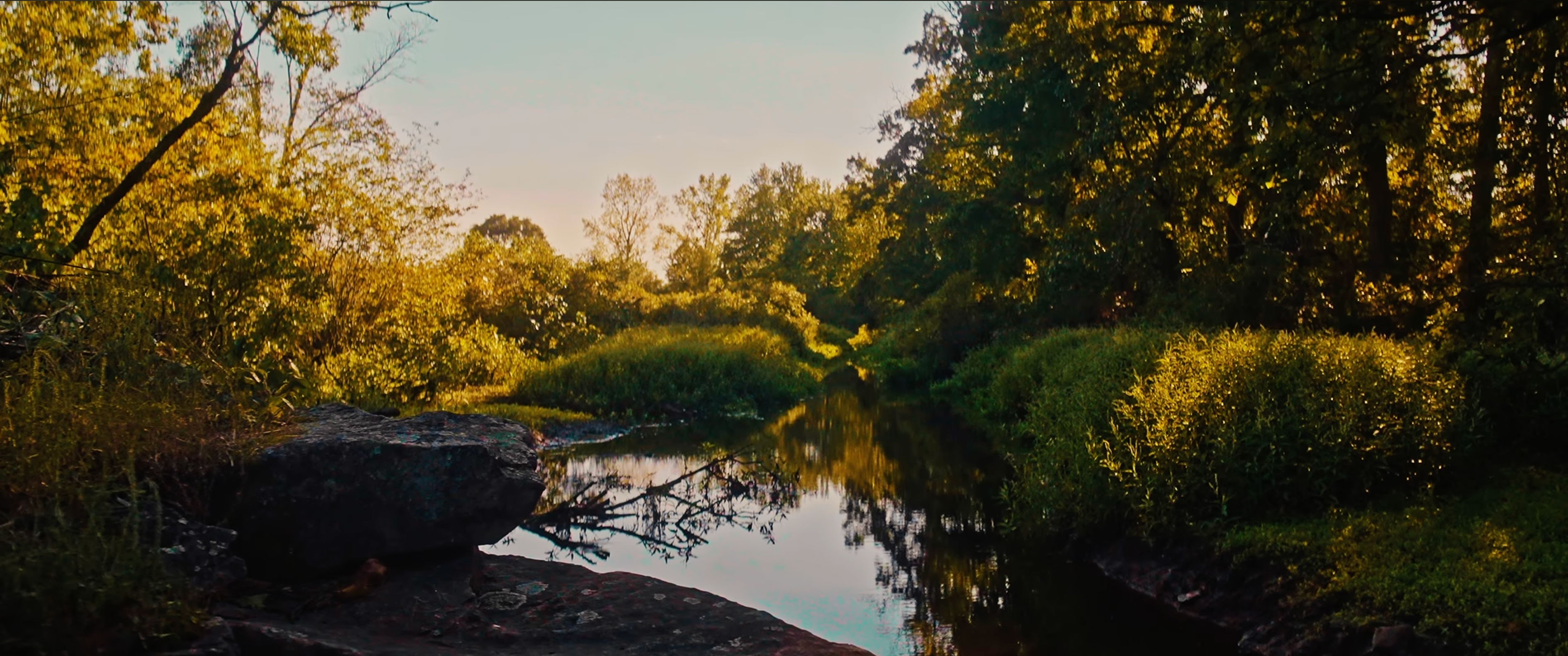 View of the Town River from Skim Milk Bridge along the Bay Circuit Trail in West Bridgewater.