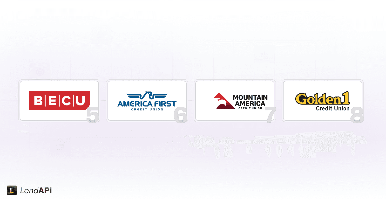 LendAPI Credit Union Series - BECU, America First Credit Union, Mountain America, Golden1 Credit Union