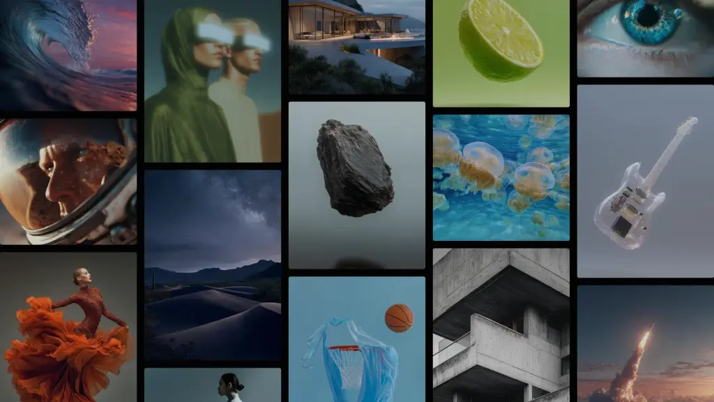 Collage of diverse images featuring nature, architecture, technology, and art.