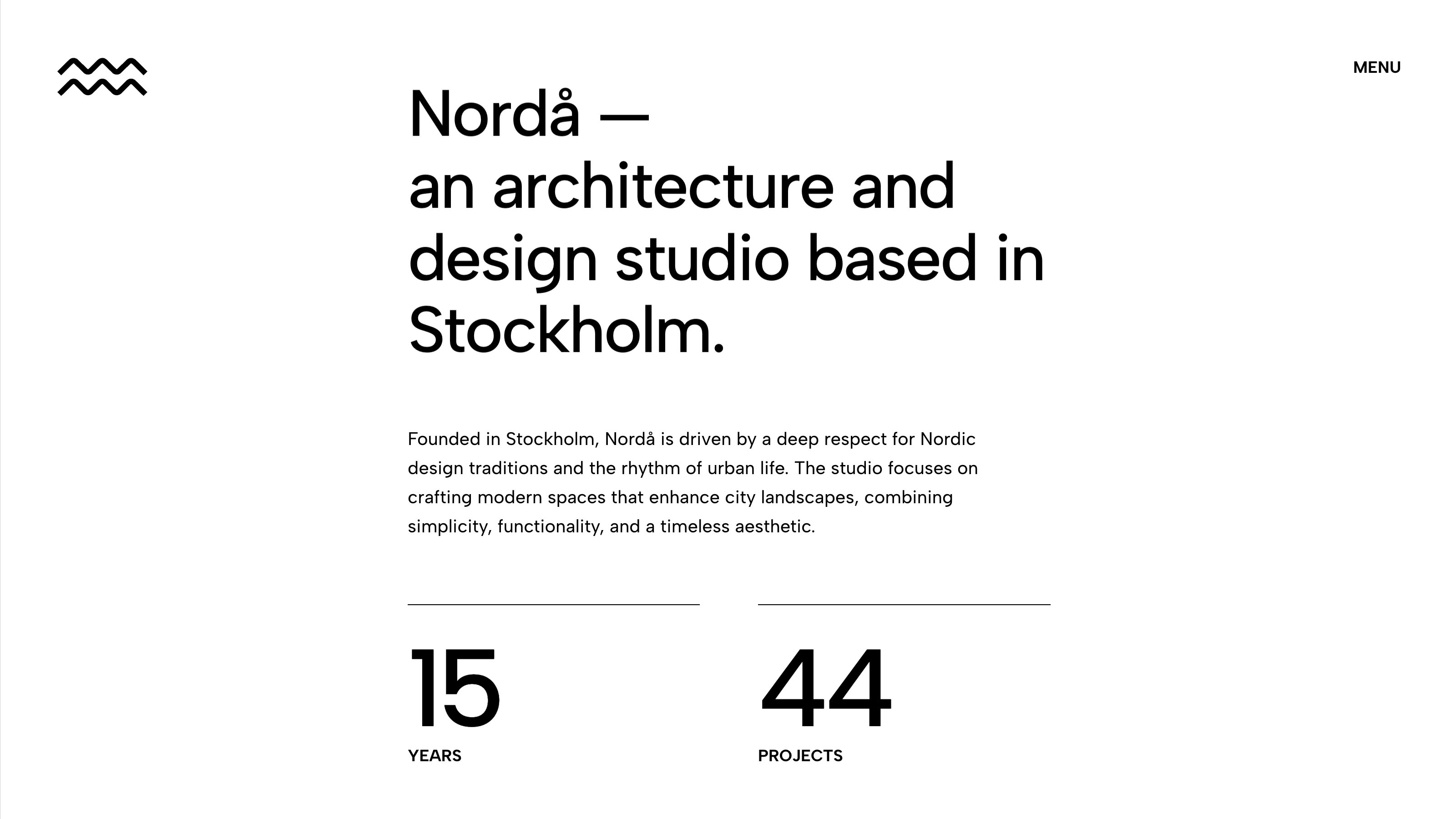 Nordå website template for architecture firms