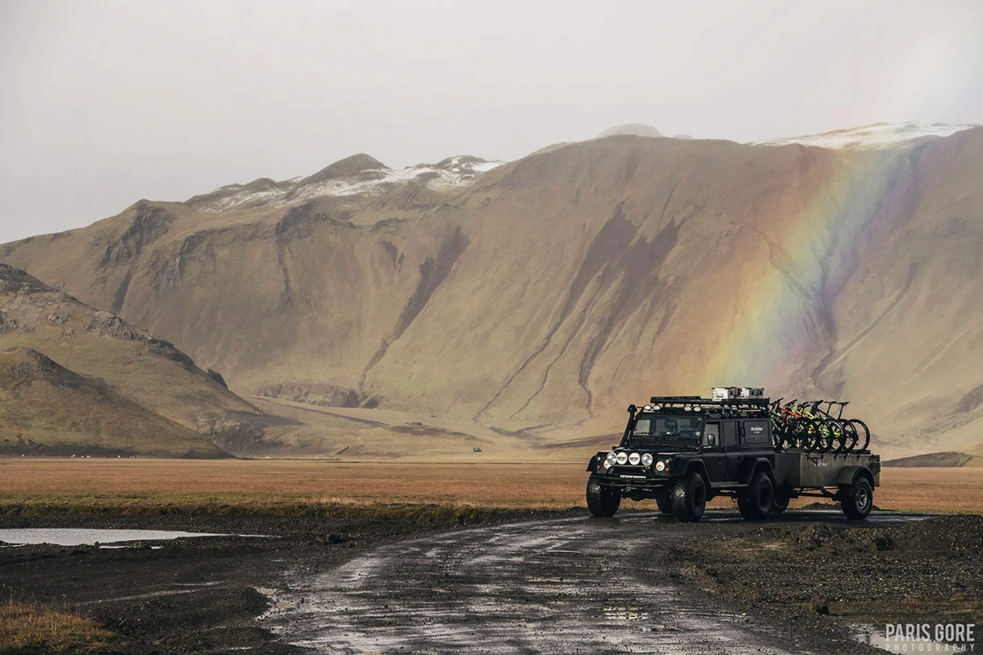 Rainbow in front of Icebike Mountains