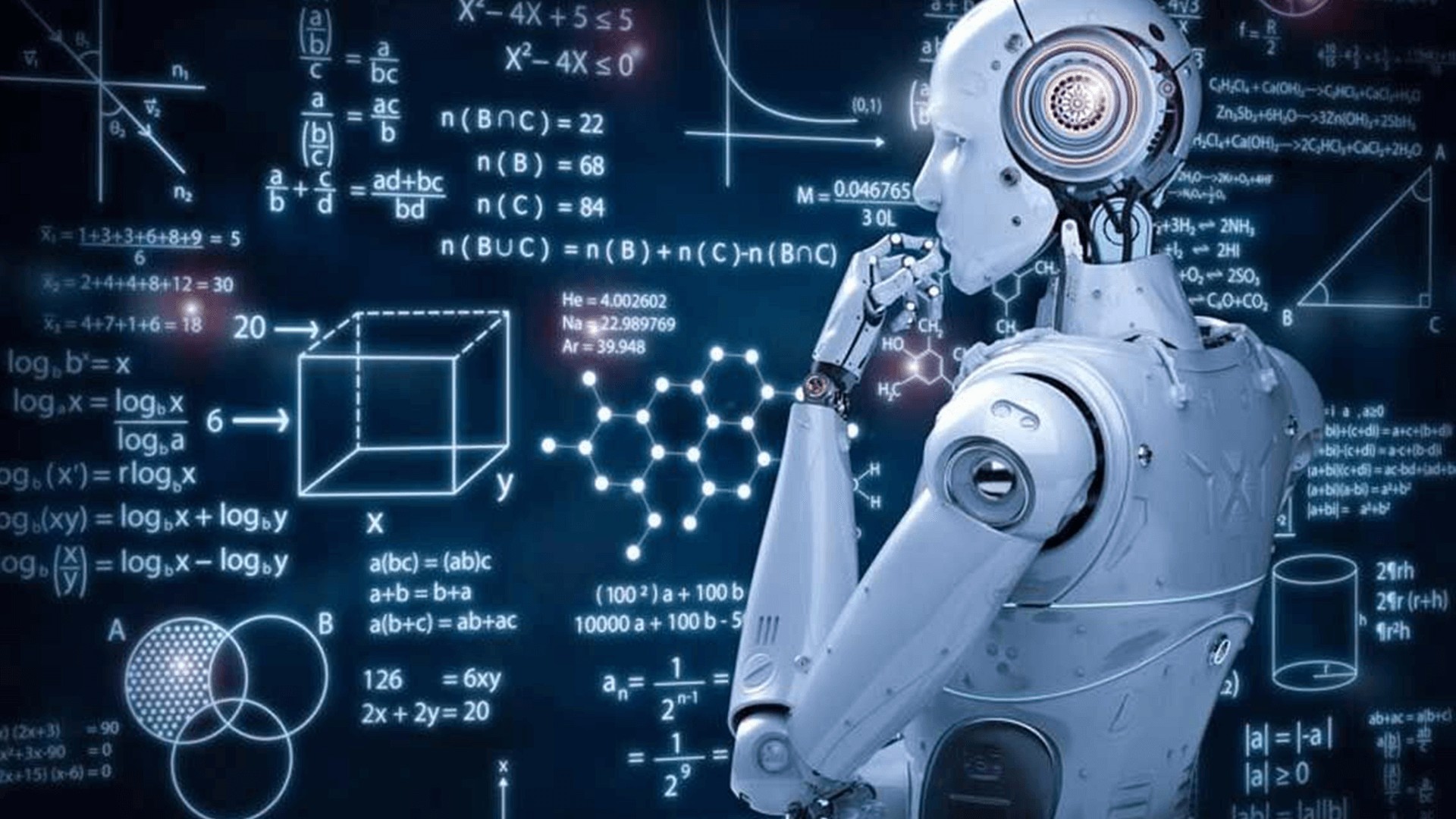 visual of AI robot thinking