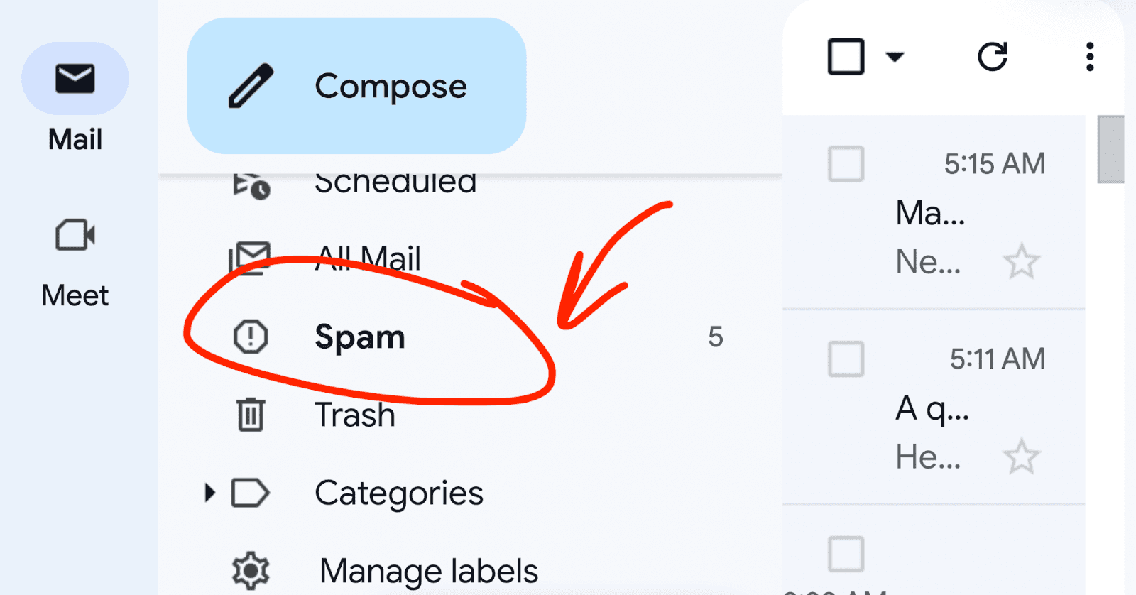Gmail spam folder