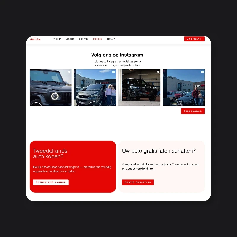 Heph Studios portfolio item henrik motors. Website laten maken oostende - item 4