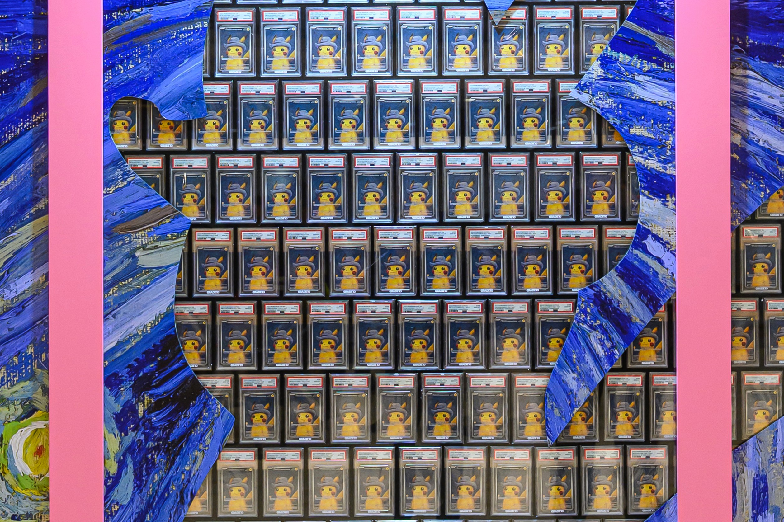 World's Largest Van Gogh Pikachu Card Wall Debuts at Hong Kong Grade10