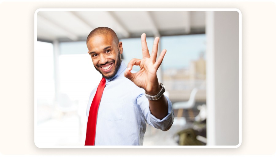 Man doing ok sign