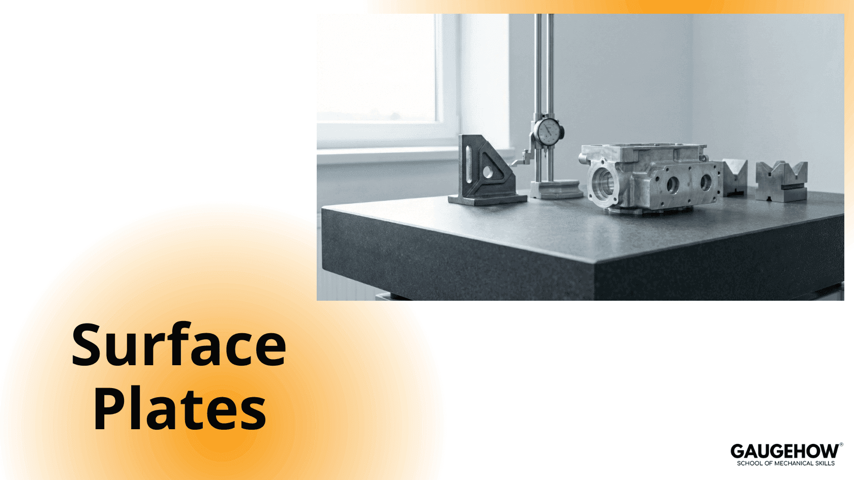 height gauge and v block on surface plate