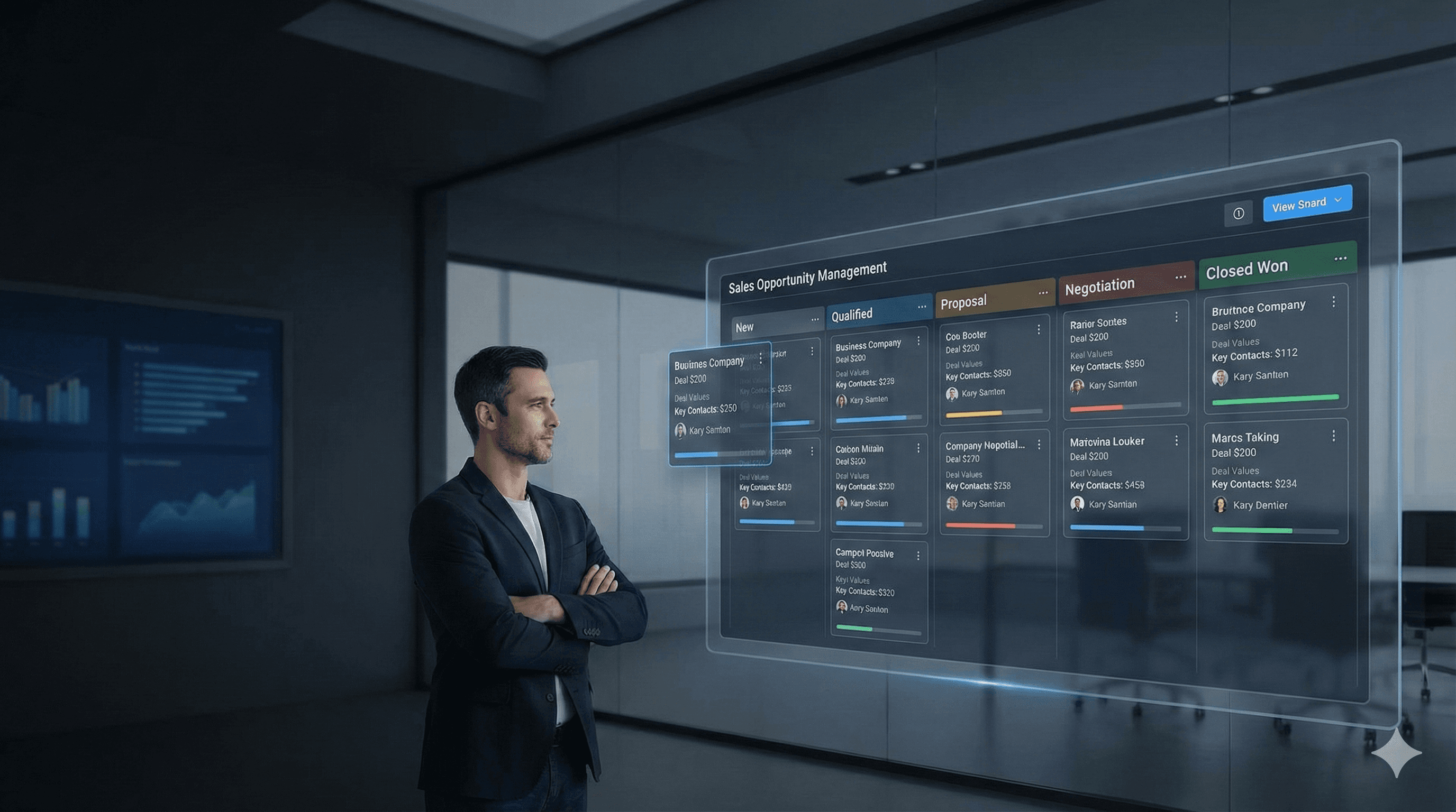 Topiq deal health dashboard showing pipeline analytics and risk alerts for VPs of Sales