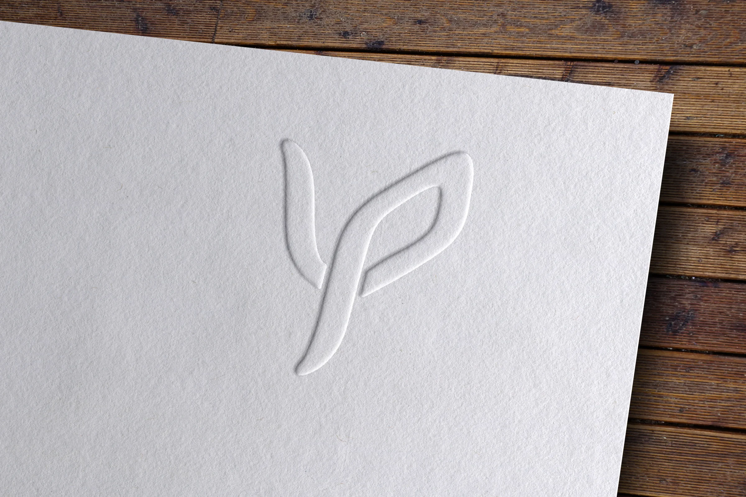 Yehuda Printing, embossed monogram on paper mockup