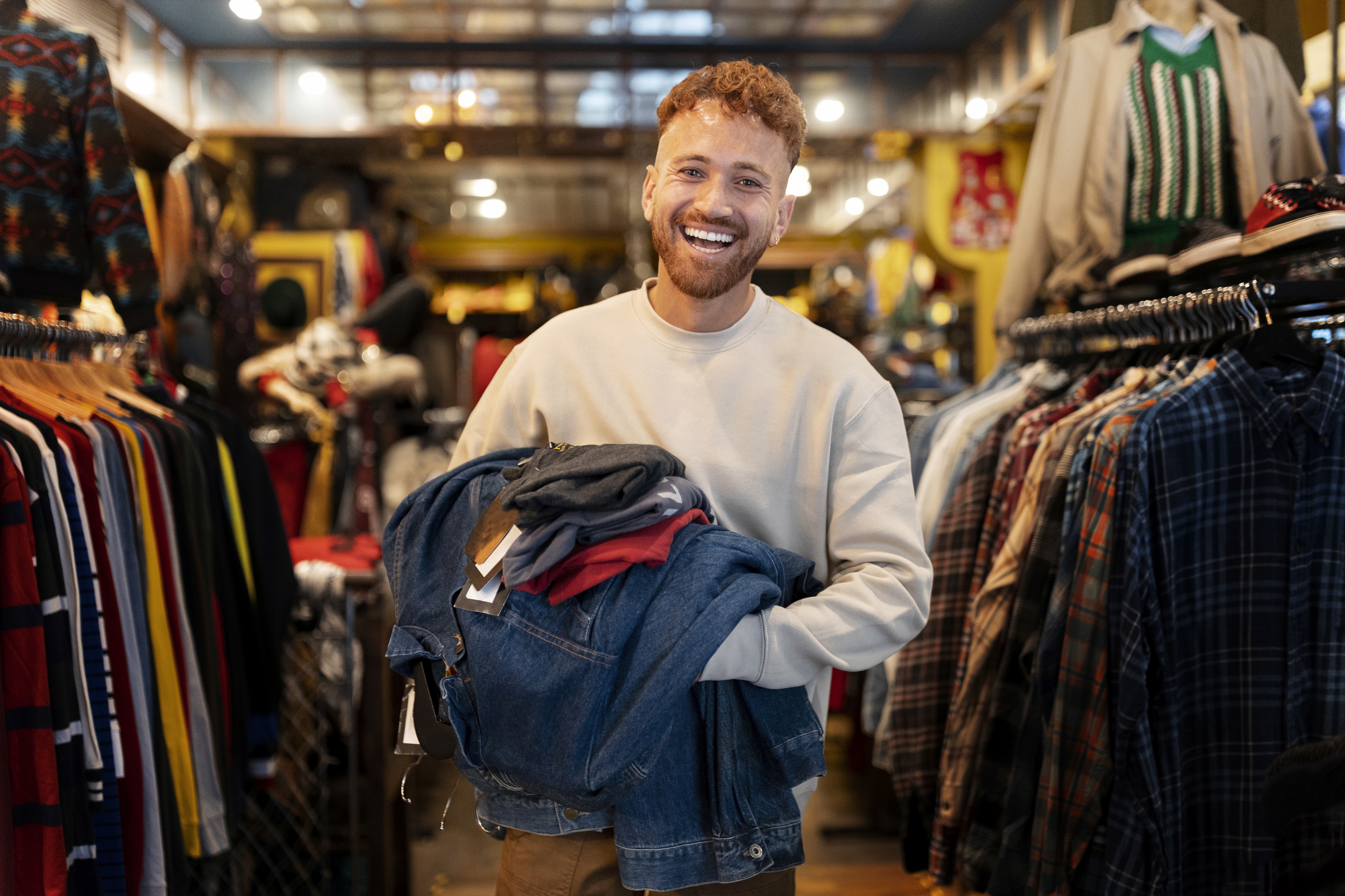 Creator showcasing curated fashion products in store, highlighting how TikTok Shop Collections organize items for easier audience shopping.