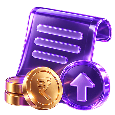 no income proof icon with rupee