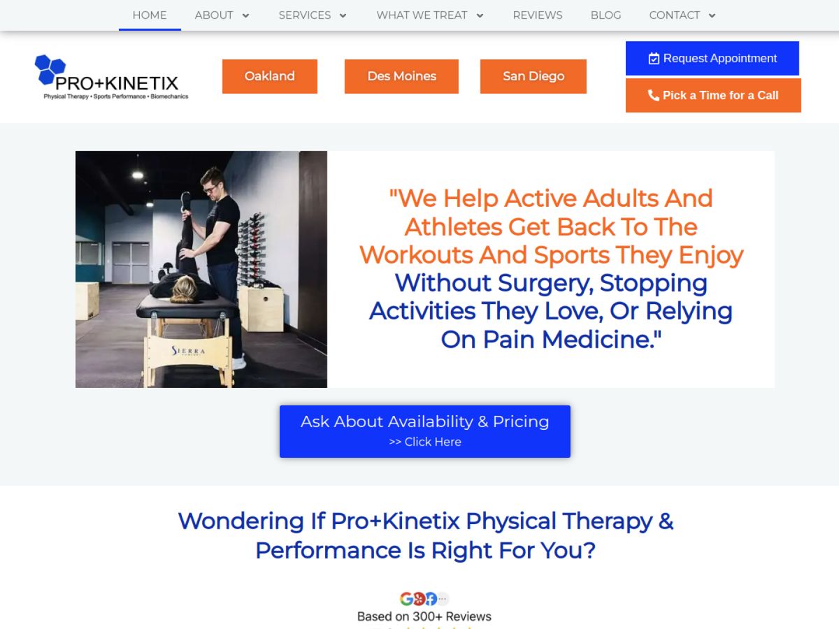 Pro+Kinetix website